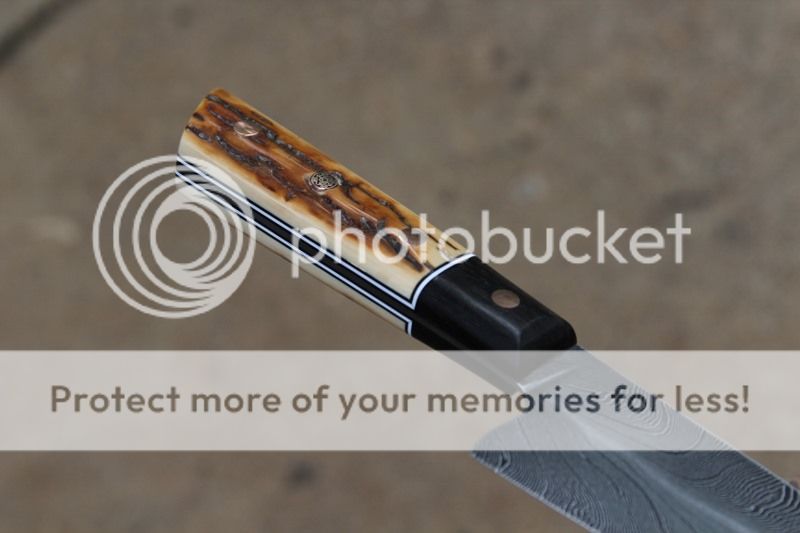 SOLD Feather damascus LASER petty. SOLD